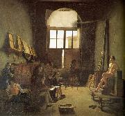 Leon-Matthieu Cochereau Interior of the Studio of David oil painting